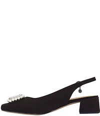 J. Renee Eudora Satin Pearl Ornament Slingback Pumps