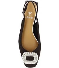 J. Renee Eudora Satin Pearl Ornament Slingback Pumps