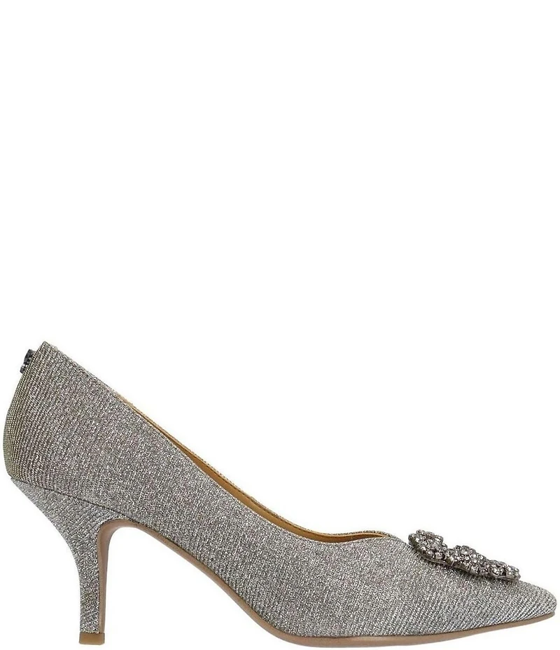 J. Renee Ezara Glitter Fabric Brooch Ornament Dress Pumps