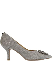J. Renee Ezara Glitter Fabric Brooch Ornament Dress Pumps