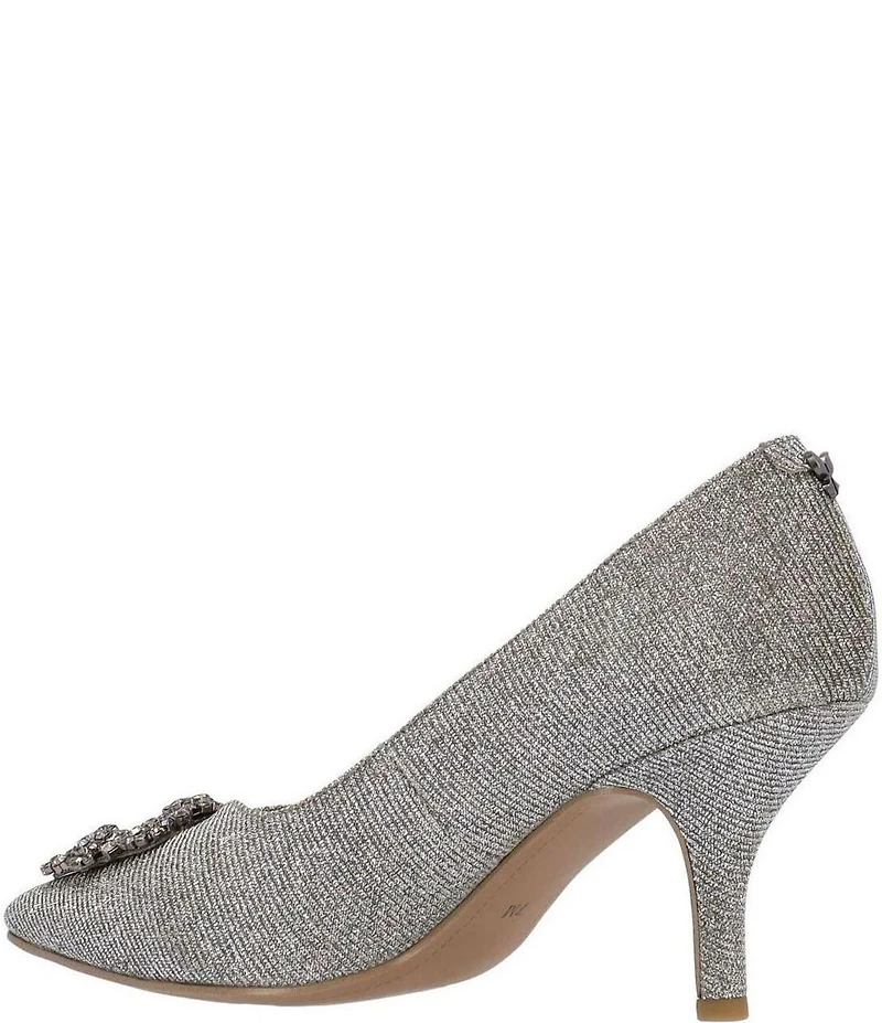 J. Renee Ezara Glitter Fabric Brooch Ornament Dress Pumps