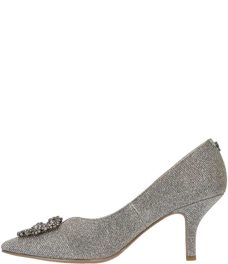 J. Renee Ezara Glitter Fabric Brooch Ornament Dress Pumps