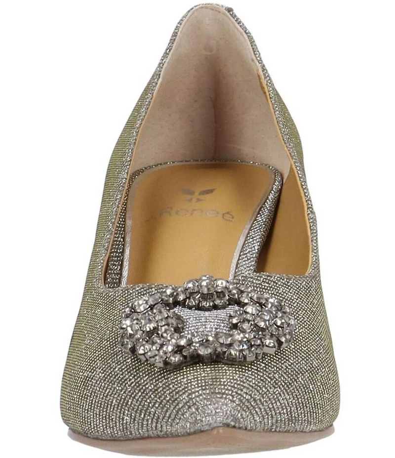 J. Renee Ezara Glitter Fabric Brooch Ornament Dress Pumps