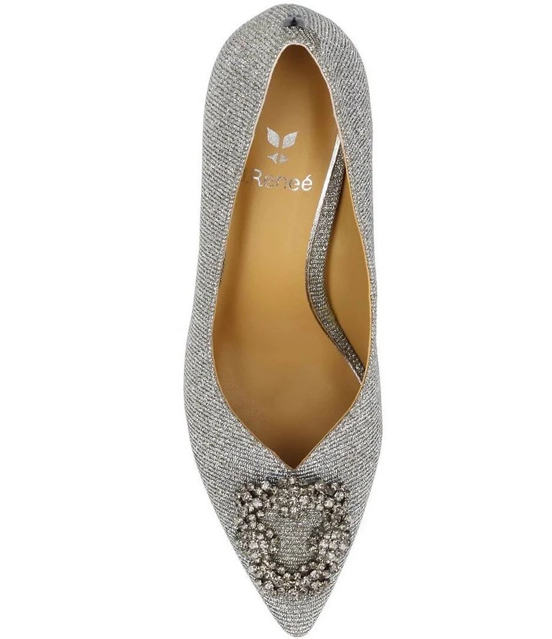 J. Renee Ezara Glitter Fabric Brooch Ornament Dress Pumps
