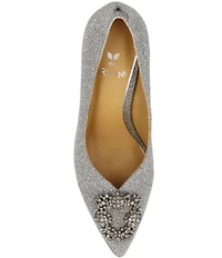 J. Renee Ezara Glitter Fabric Brooch Ornament Dress Pumps