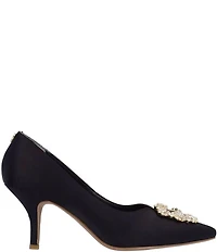J. Renee Ezara Satin Brooch Ornamented Dress Pumps