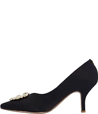 J. Renee Ezara Satin Brooch Ornamented Dress Pumps