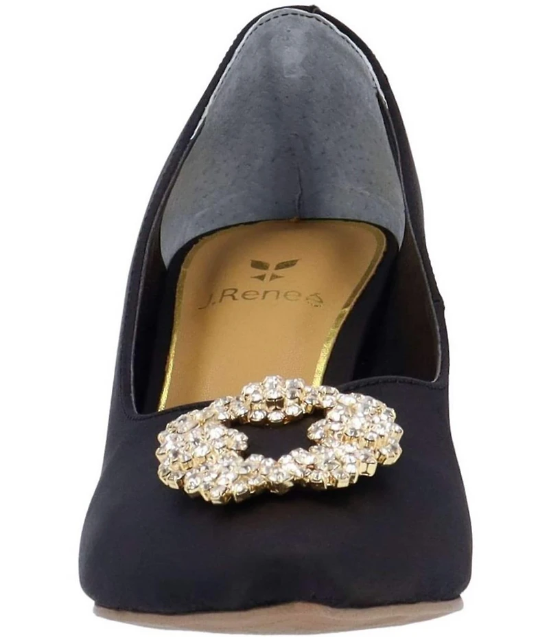 J. Renee Ezara Satin Brooch Ornamented Dress Pumps