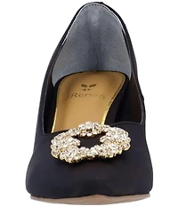 J. Renee Ezara Satin Brooch Ornamented Dress Pumps