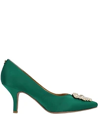 J. Renee Ezara Satin Brooch Ornamented Dress Pumps