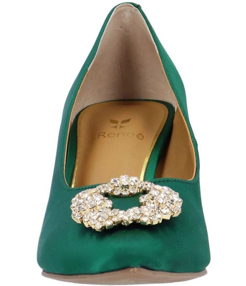 J. Renee Ezara Satin Brooch Ornamented Dress Pumps