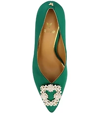 J. Renee Ezara Satin Brooch Ornamented Dress Pumps