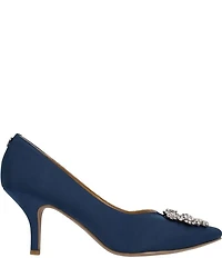 J. Renee Ezara Satin Brooch Ornamented Dress Pumps