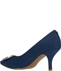 J. Renee Ezara Satin Brooch Ornamented Dress Pumps