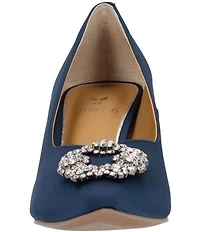 J. Renee Ezara Satin Brooch Ornamented Dress Pumps