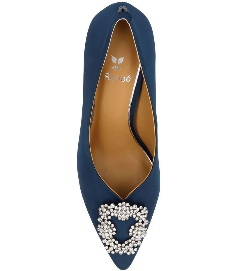 J. Renee Ezara Satin Brooch Ornamented Dress Pumps