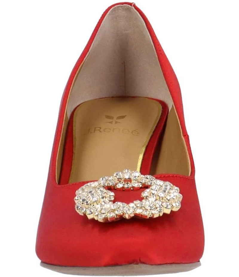 J. Renee Ezara Satin Brooch Ornamented Dress Pumps
