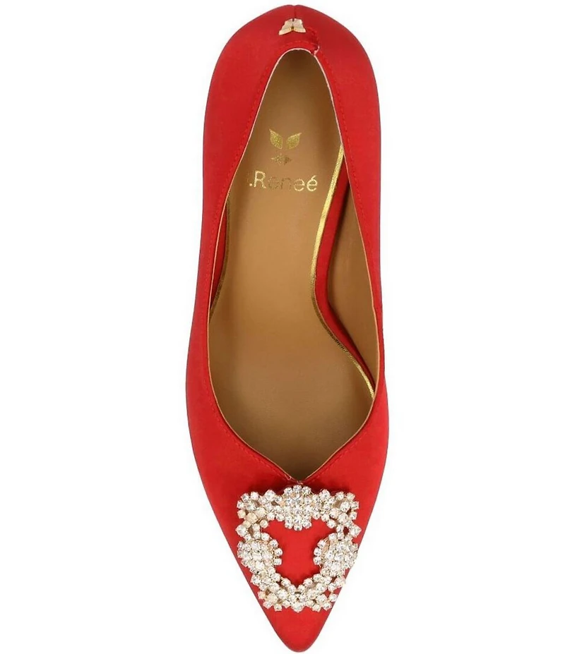 J. Renee Ezara Satin Brooch Ornamented Dress Pumps