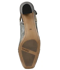 J. Renee Faleece Satin Lace Detail Slingback Block Heel Pumps