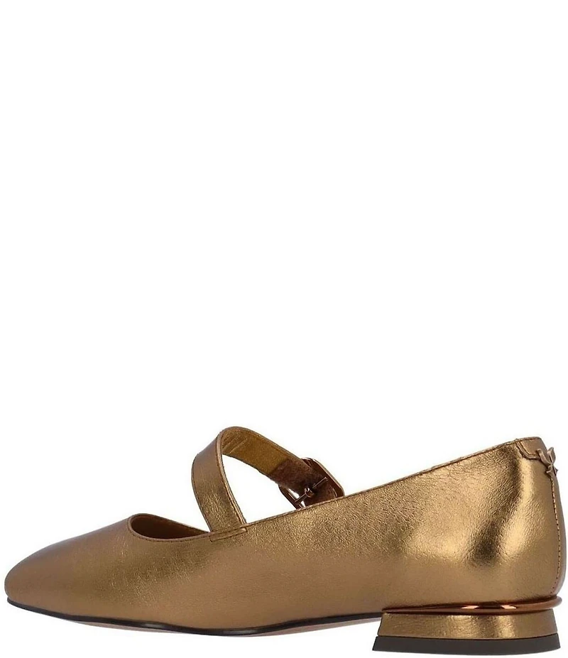 J. Renee Faron Metallic Leather Mary Jane Flats