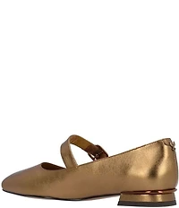J. Renee Faron Metallic Leather Mary Jane Flats
