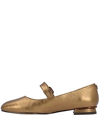 J. Renee Faron Metallic Leather Mary Jane Flats