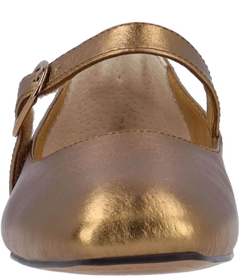 J. Renee Faron Metallic Leather Mary Jane Flats