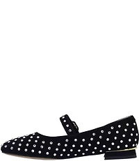 J. Renee Faron Rhinestone Embellished Microsuede Mary Jane Flats
