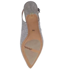J. Renee Fedosia Glitter Fabric Rhinestone Embellished Snake Ornament Slingback Pumps