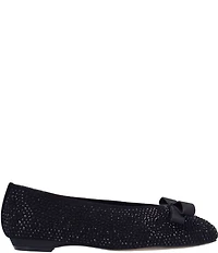 J. Renee Fentan Microsuede Rhinestone Embellished Ballet Bow Flats