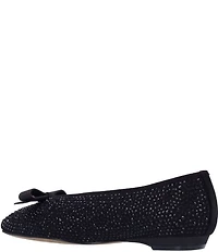 J. Renee Fentan Microsuede Rhinestone Embellished Ballet Bow Flats