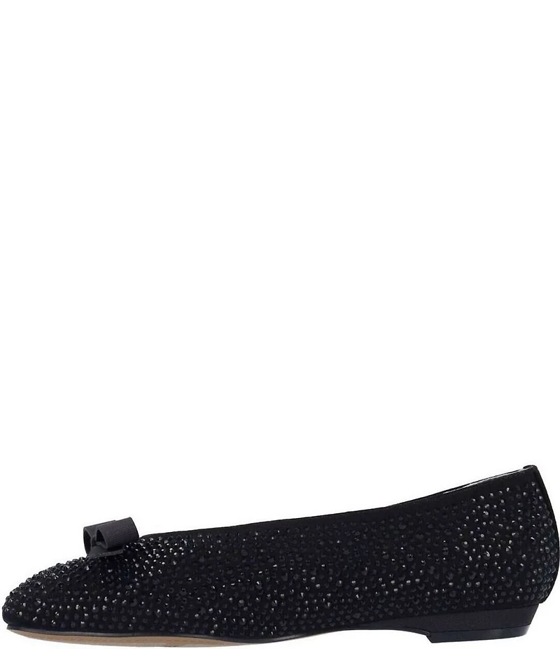 J. Renee Fentan Microsuede Rhinestone Embellished Ballet Bow Flats
