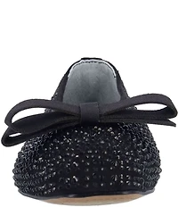 J. Renee Fentan Microsuede Rhinestone Embellished Ballet Bow Flats