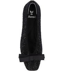J. Renee Fentan Microsuede Rhinestone Embellished Ballet Bow Flats