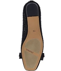 J. Renee Fentan Microsuede Rhinestone Embellished Ballet Bow Flats