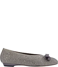 J. Renee Fentan Microsuede Rhinestone Embellished Ballet Bow Flats