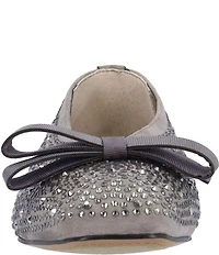 J. Renee Fentan Microsuede Rhinestone Embellished Ballet Bow Flats