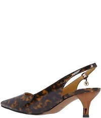 J. Renee Ferryanne Patent Tortoise Print Slingback Pumps