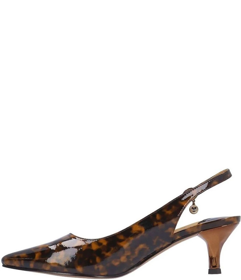 J. Renee Ferryanne Patent Tortoise Print Slingback Pumps