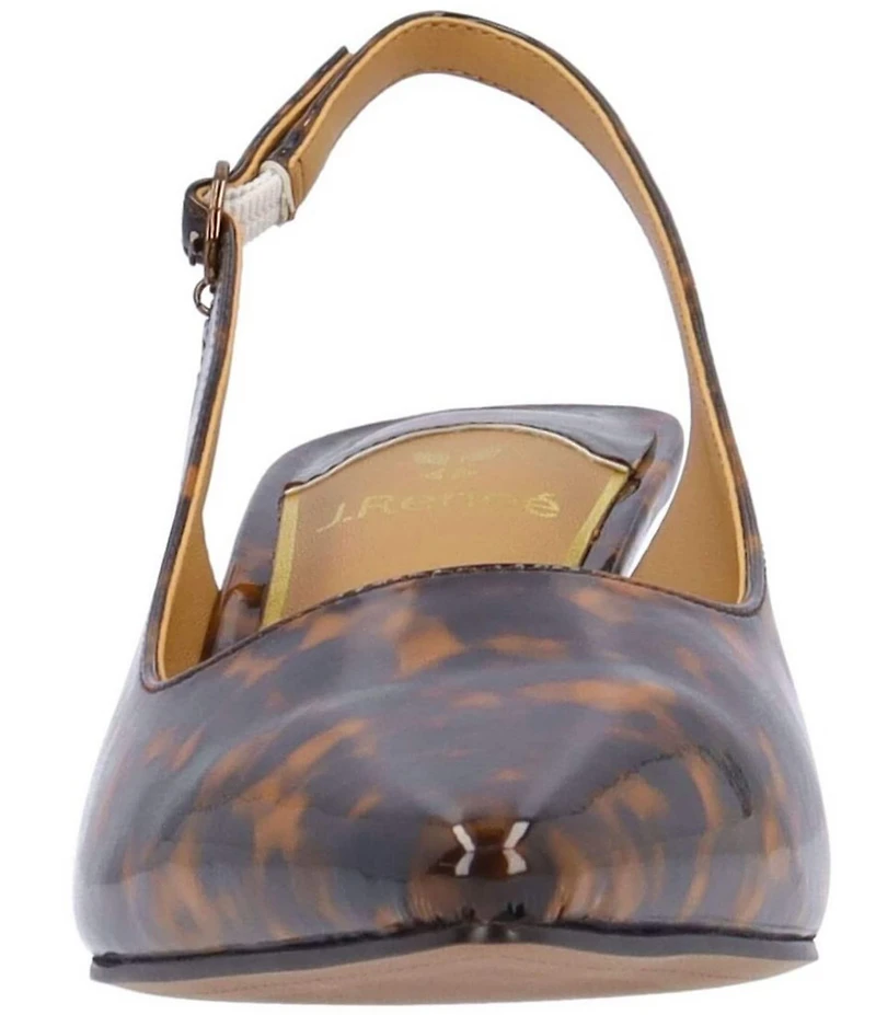 J. Renee Ferryanne Patent Tortoise Print Slingback Pumps