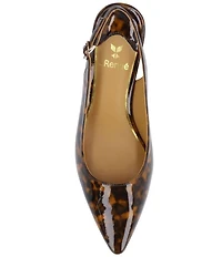 J. Renee Ferryanne Patent Tortoise Print Slingback Pumps