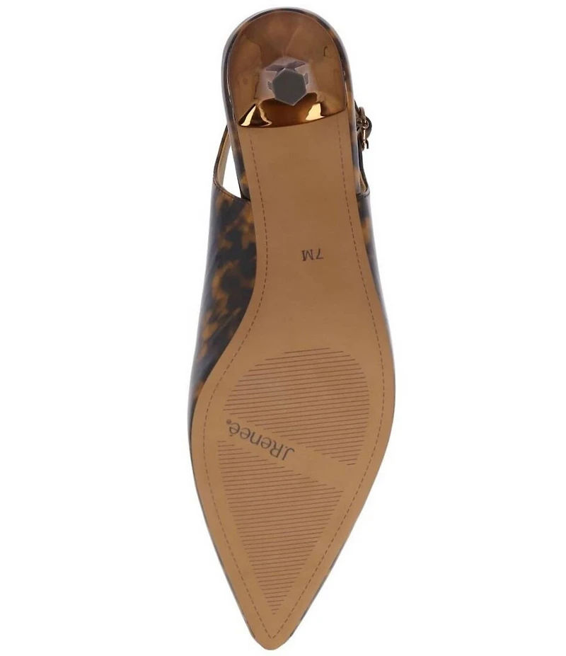 J. Renee Ferryanne Patent Tortoise Print Slingback Pumps