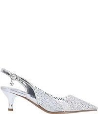 J. Renee Ferryanne Rhinestone Embellished Vinyl Slingback Pumps
