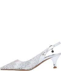 J. Renee Ferryanne Rhinestone Embellished Vinyl Slingback Pumps