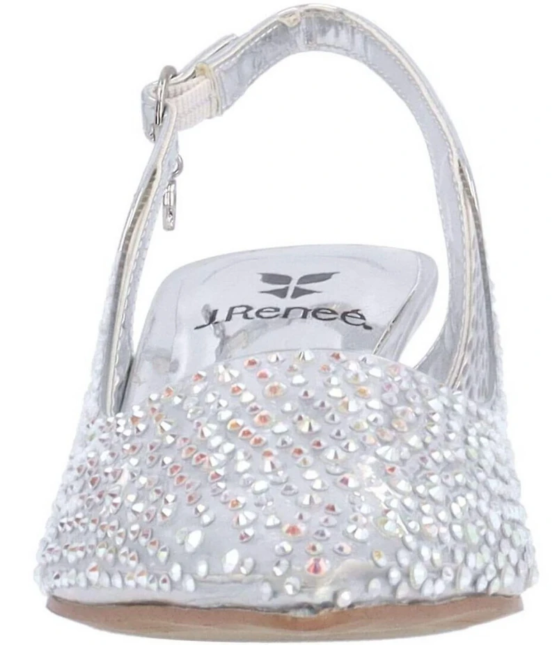 J. Renee Ferryanne Rhinestone Embellished Vinyl Slingback Pumps