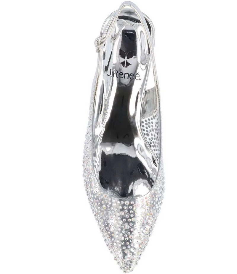 J. Renee Ferryanne Rhinestone Embellished Vinyl Slingback Pumps