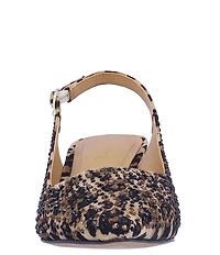 J. Renee Ferryanne Rhinestone Leopard Print Slingback Pumps