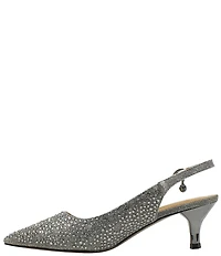 J. Renee Ferryanne Rhinestone Glitter Fabric Slingback Pumps
