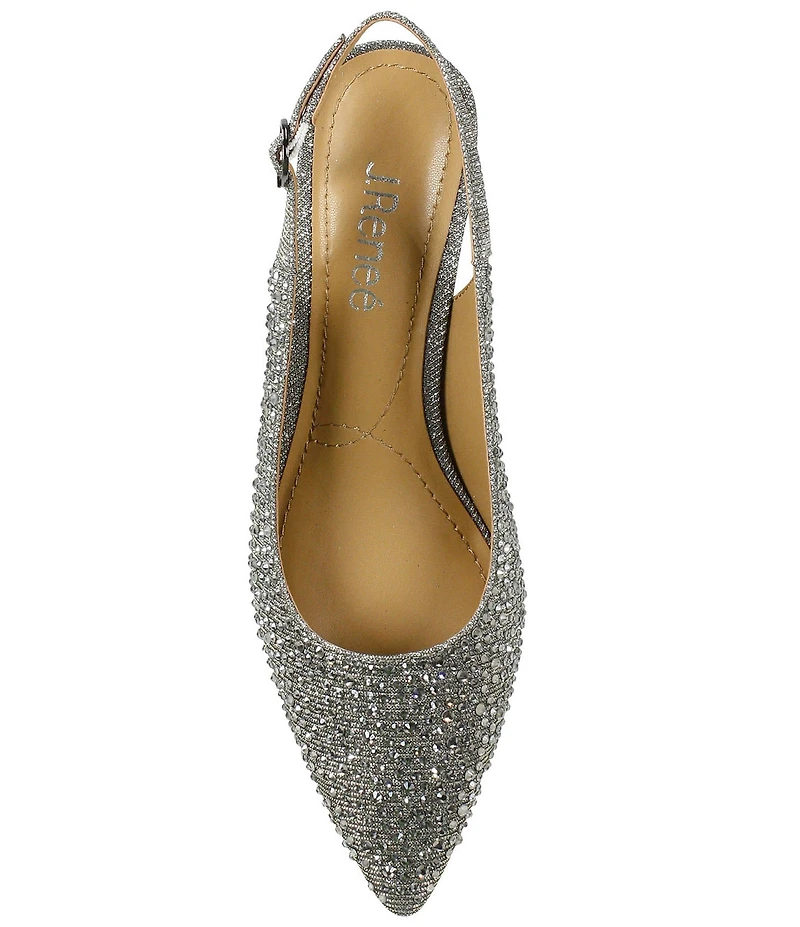 J. Renee Ferryanne Rhinestone Glitter Fabric Slingback Pumps
