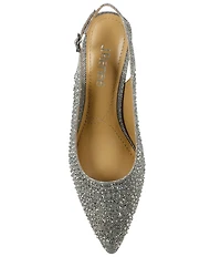 J. Renee Ferryanne Rhinestone Glitter Fabric Slingback Pumps
